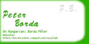 peter borda business card